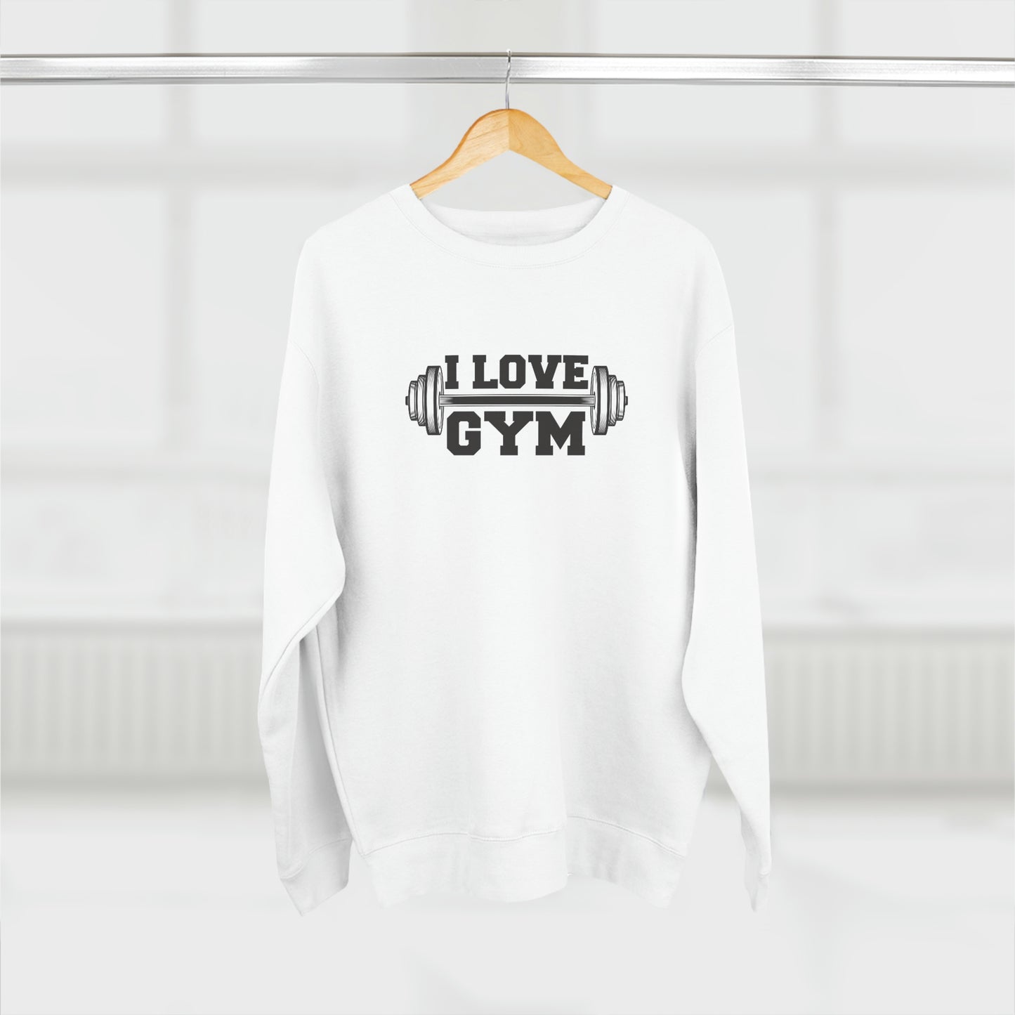 A Sweatshirt  for Gym Lovers I love Gym for Men and Women Premium Crewneck Sweatshirt