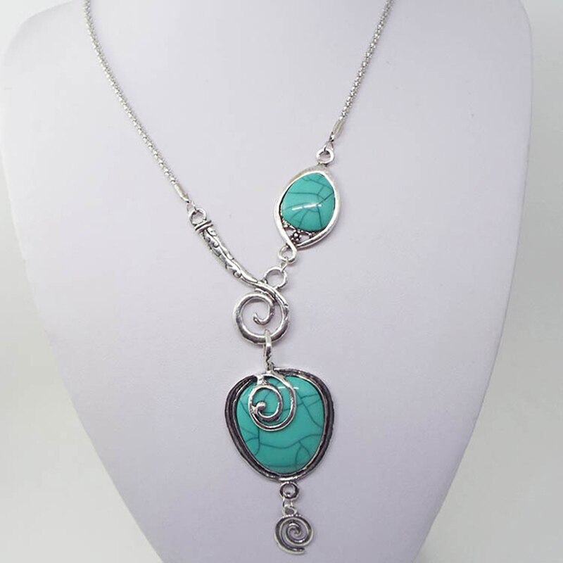 Cracked Turquoise Necklace, Moms Gift,