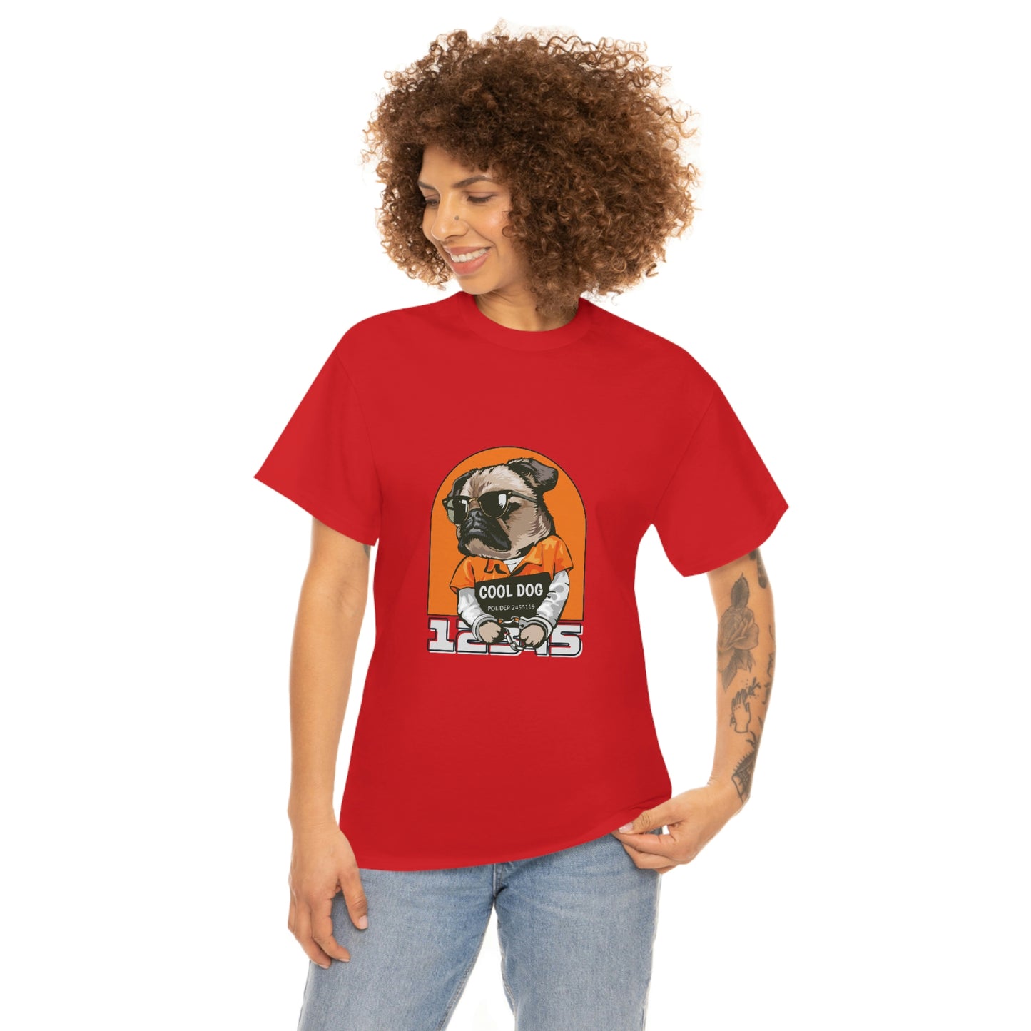 A Tee Shirt, R-Shirt for Women and Men Cool Dog Tee Unisex Heavy Cotton Tee