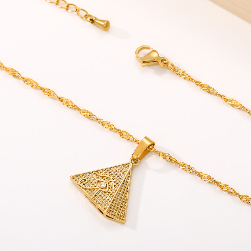 Micro Inlaid Zircon Pyramid Pendant Demon's Eye Pendant Jewelry