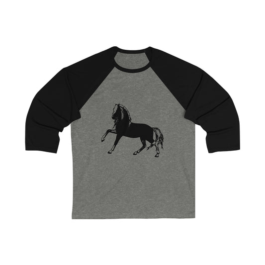 A T-shirt for Horse Riding and Coffee 3/4 Sleeve Baseball Tee