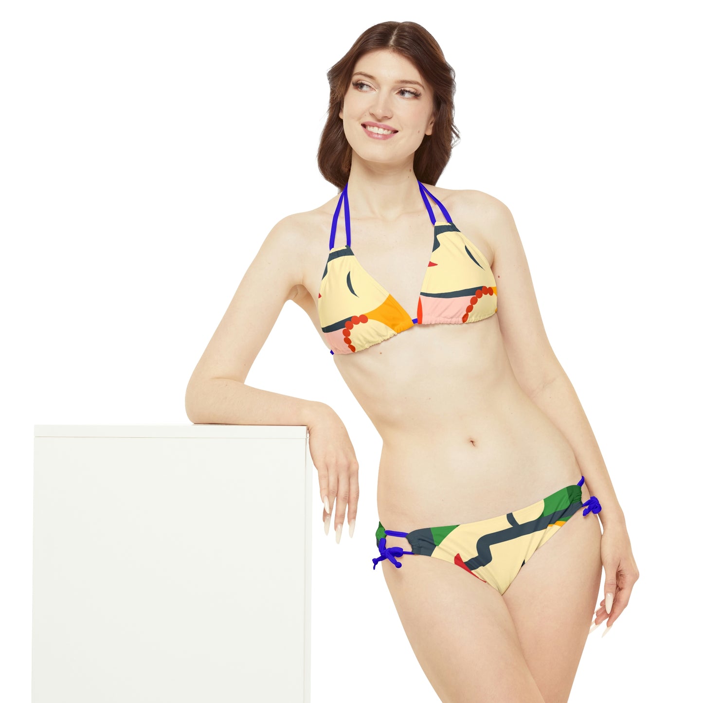 Swimwear Beautiful for summer on the beach or pool side Strappy Bikini Set, Made in U.S.A