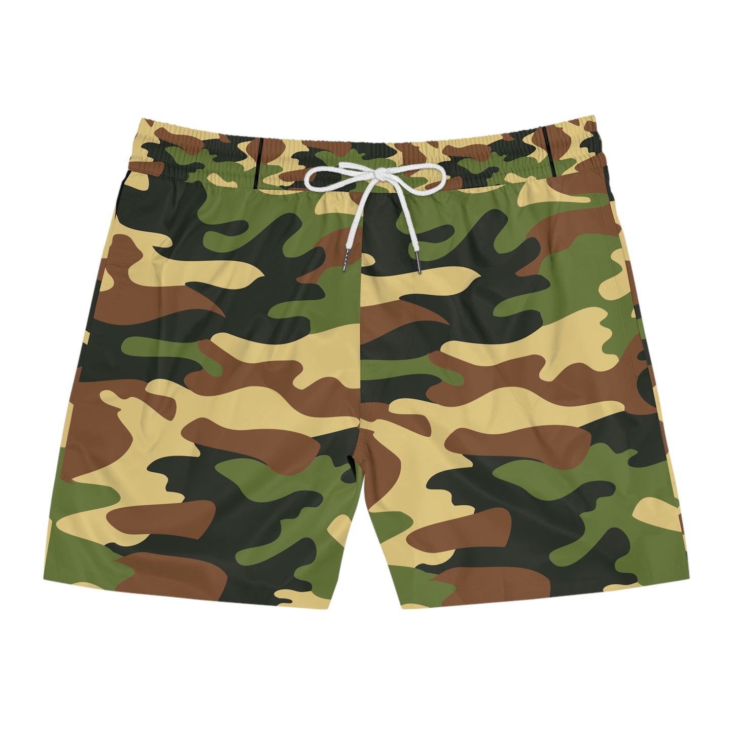 Swimwear Blend in with Style: Men's Mid-Length Camouflage Swim Shorts - Tiger Stripe Jungle Camouflage Pattern