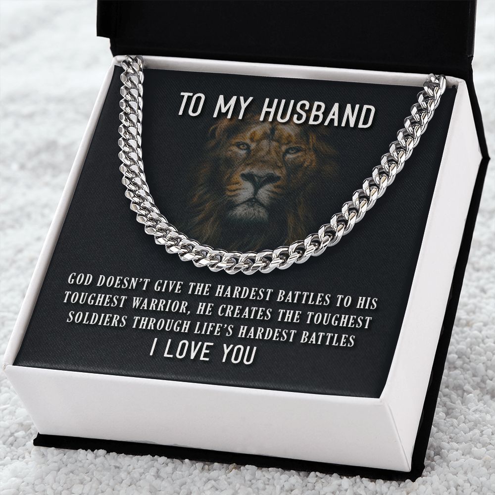 Express Your Love with To My Husband Cuban Chain Necklace: A Romantic Gift for Husband's Birthday, Anniversary or Any Occasion