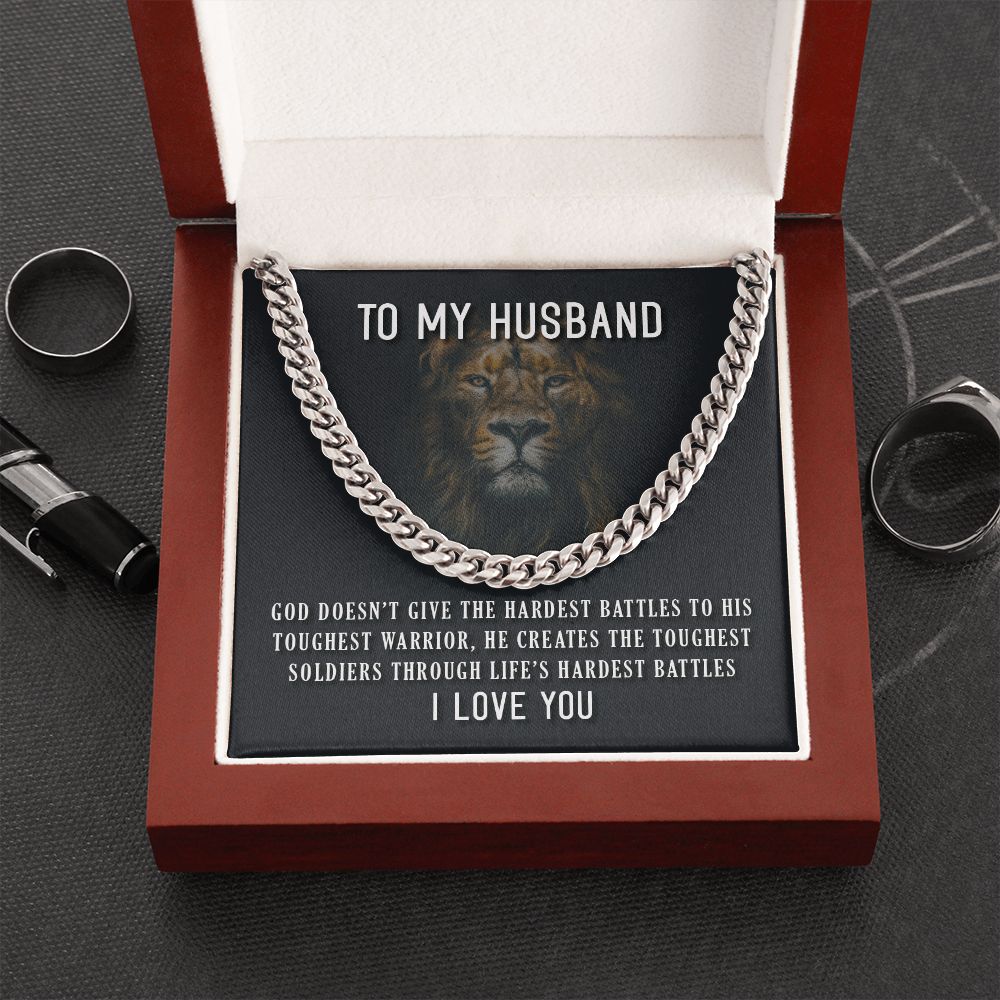 Express Your Love with To My Husband Cuban Chain Necklace: A Romantic Gift for Husband's Birthday, Anniversary or Any Occasion