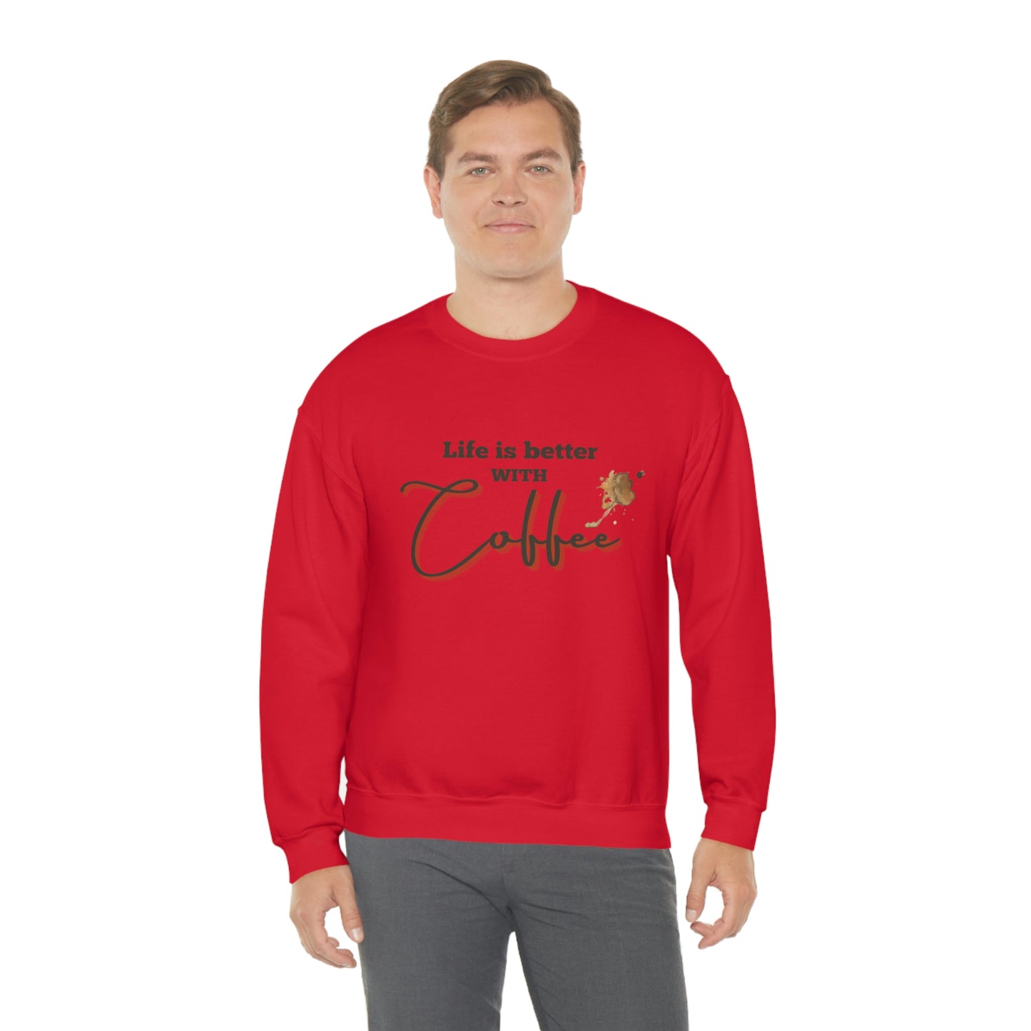 Sweatshirt Experience the Joy of Coffee with Konaloo's Unisex Heavy Blend Crewneck Sweatshirt - Perfect for Coffee Lovers!