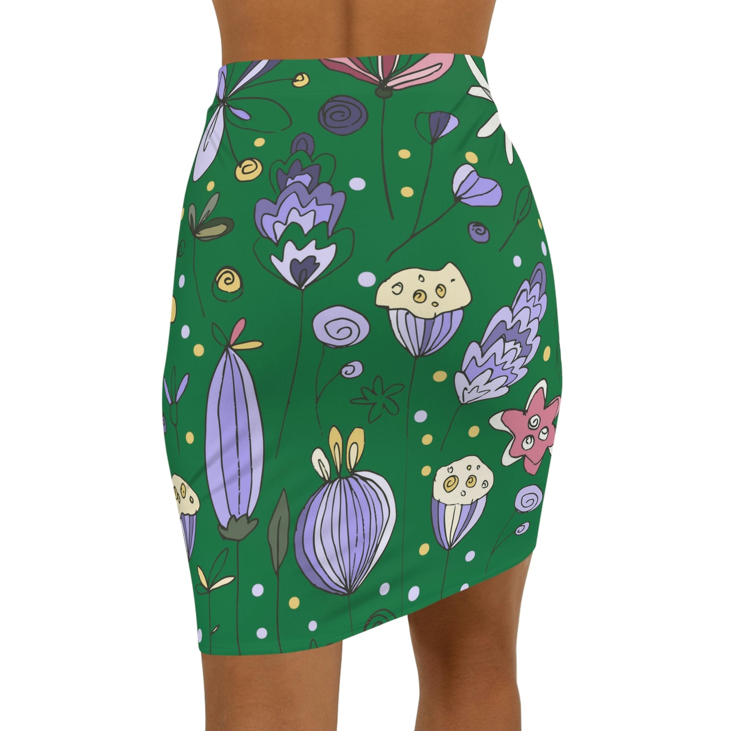 Women's GreenFlower Mini Skirt Made in U.S.A