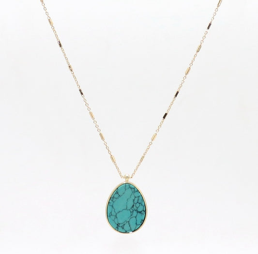 European And American Style Jewelry Drop-shaped Turquoise Inlaid