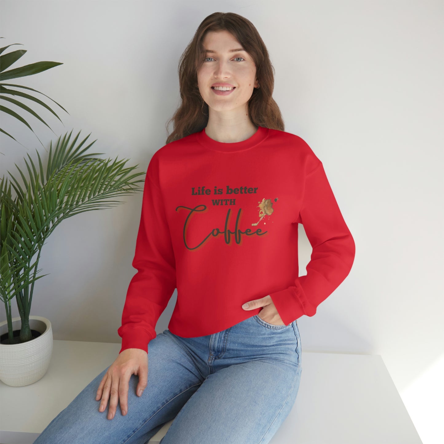 Sweatshirt Experience the Joy of Coffee with Konaloo's Unisex Heavy Blend Crewneck Sweatshirt - Perfect for Coffee Lovers!