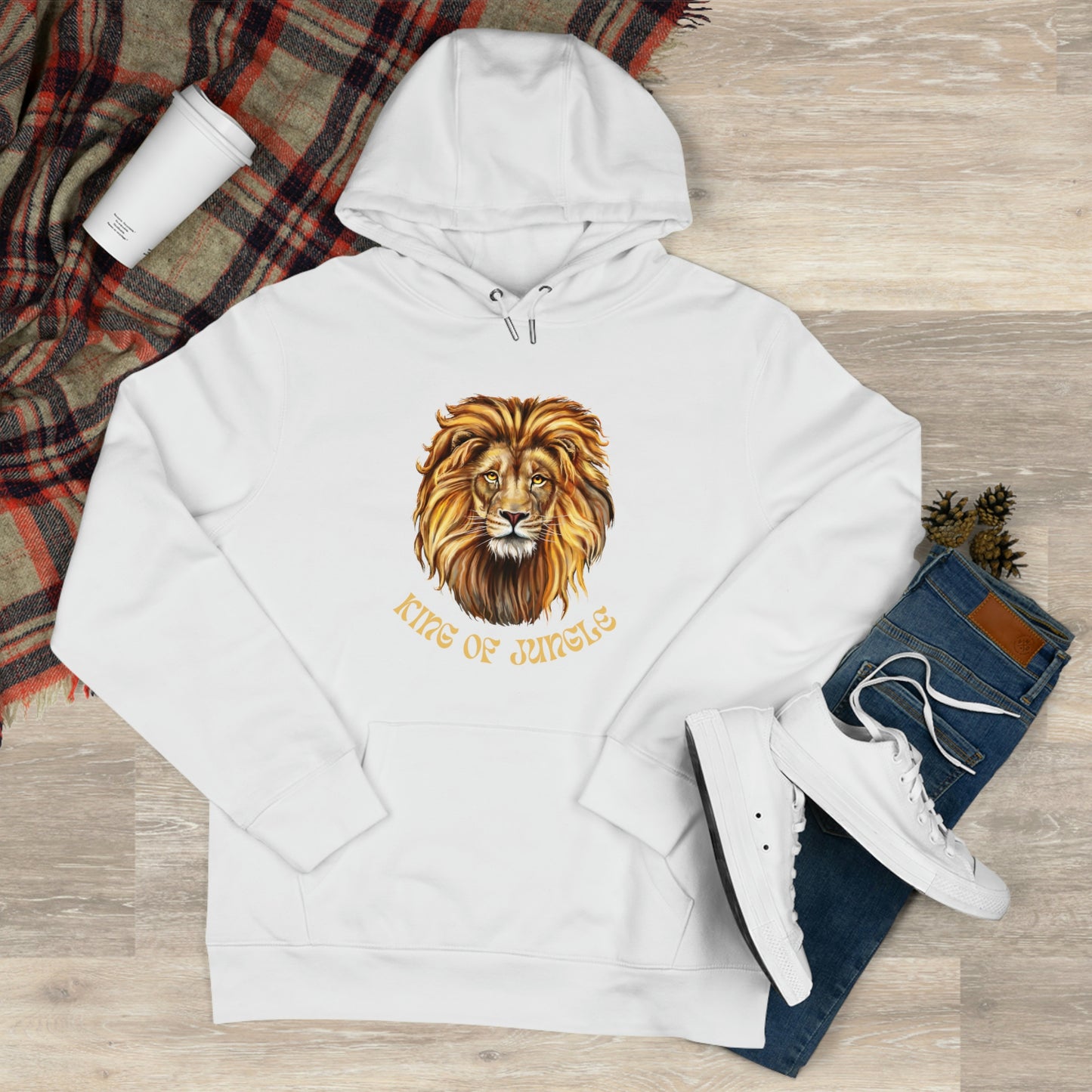 Hoodie Sweatshirt Roar Like the King of the Jungle with Our Lion King Hooded Sweatshirt - Perfect for Any Wildlife Enthusiast!