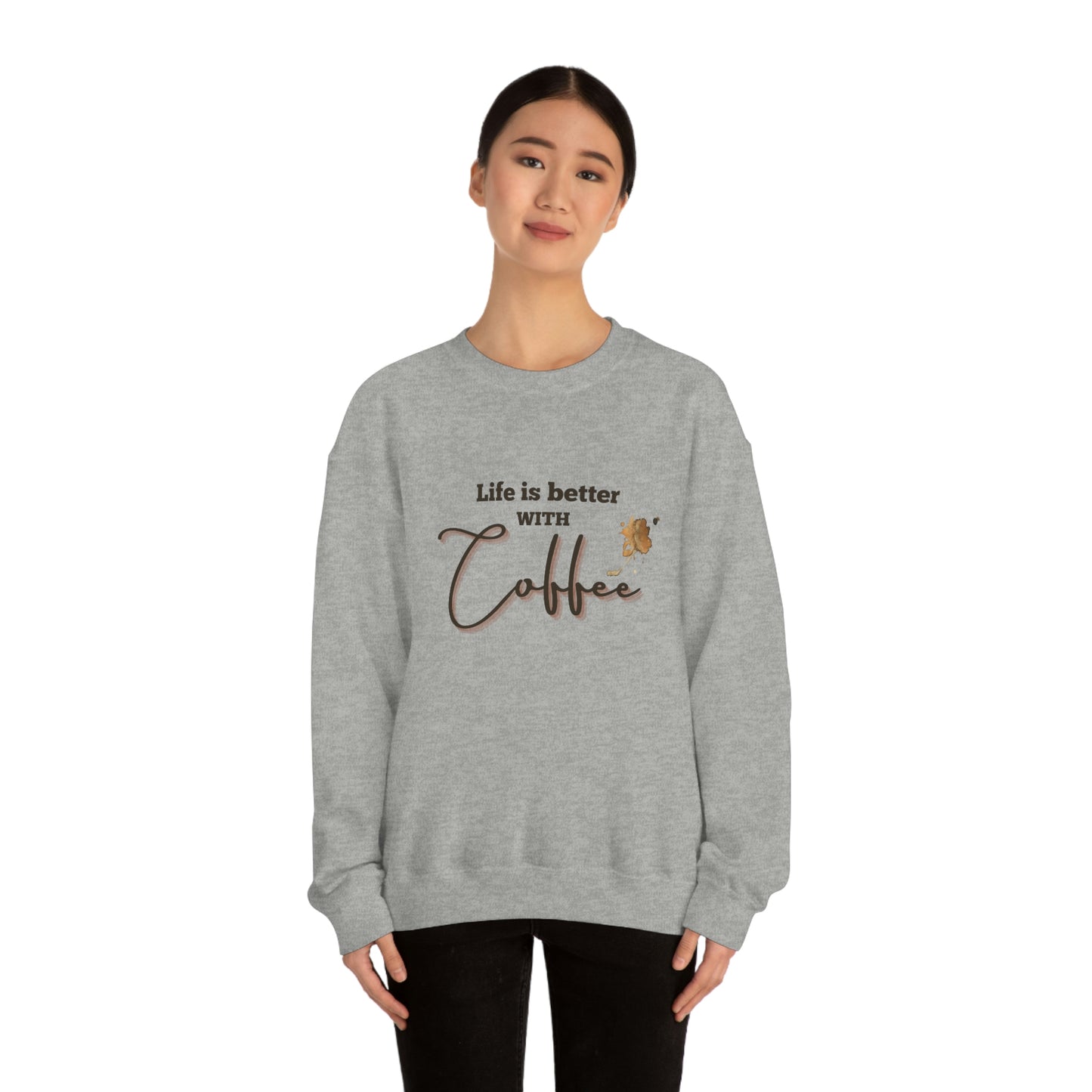 Sweatshirt Experience the Joy of Coffee with Konaloo's Unisex Heavy Blend Crewneck Sweatshirt - Perfect for Coffee Lovers!