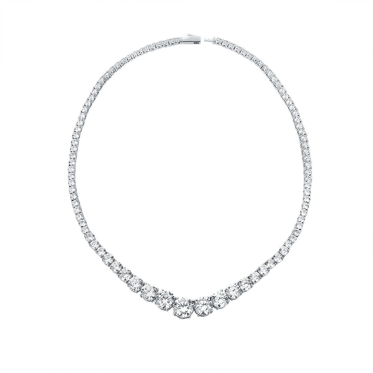 Moissanite 925 Sterling Silver Single Row Full Diamond Necklace For Women Gift