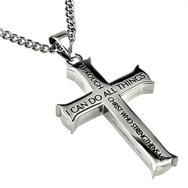 Cross, Fashionable Cross Necklace Pendant Men's Necklace Titanium Steel Jewelry
