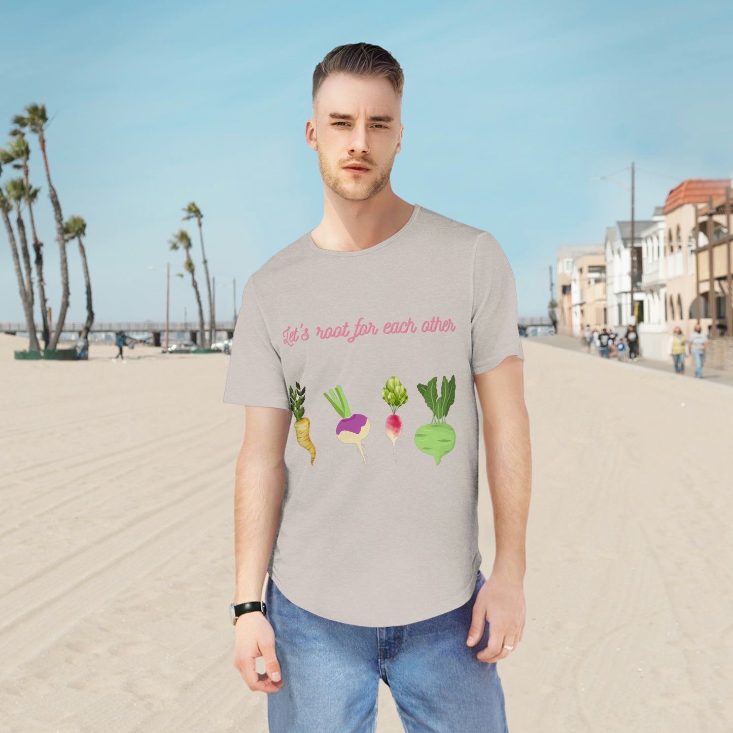 A Roots Shirt Unleash Your Green Thumb and Show Your Support with Konaloo's 'Let's Root for Each Other' Gardening T-Shirt - Available in Unisex Relaxed Jersey Design for Men and Women!