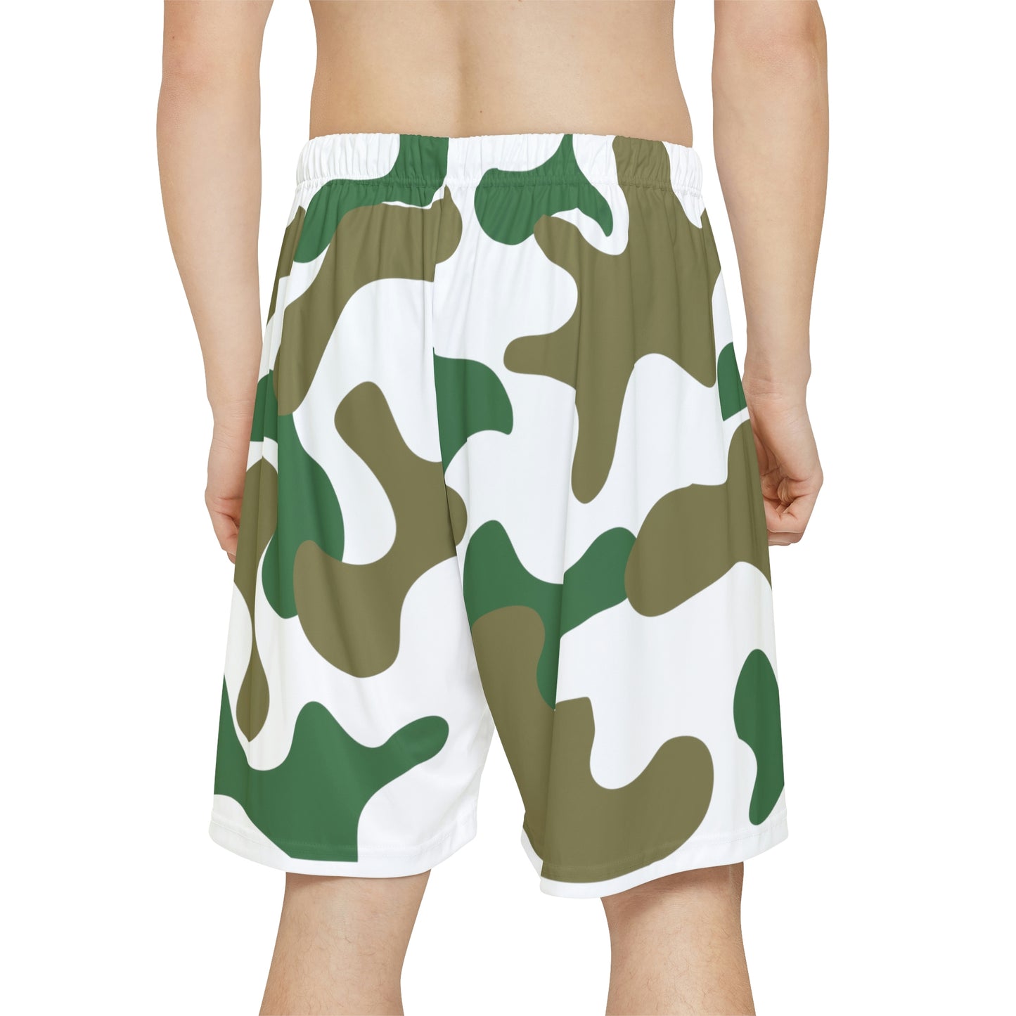 Shorts Men's Gym Shorts Camouflage color, great for workout, Basketball White