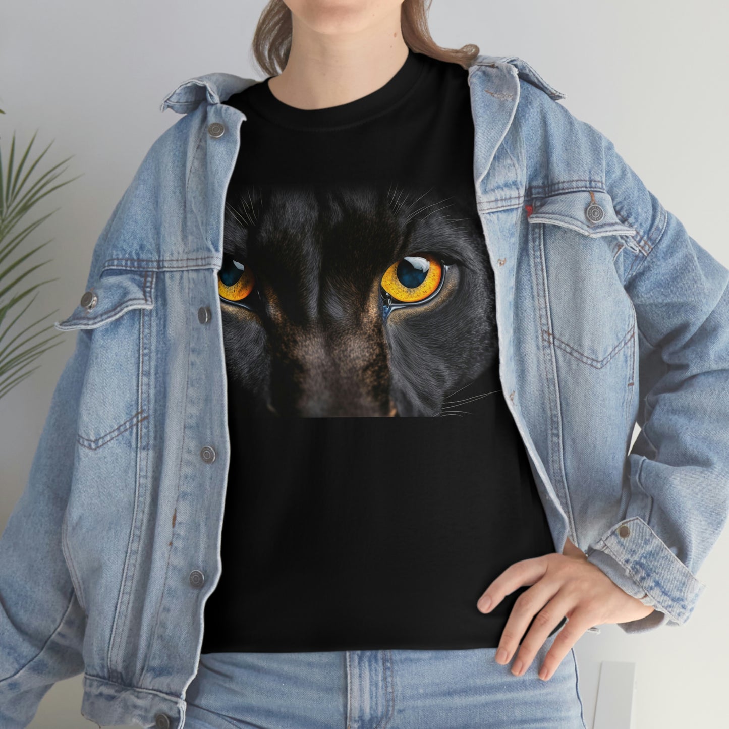 Get Noticed with Our Black Cat Eyes T-Shirt - Perfect for Cat Lovers and Those Who Love Unique Apparel!