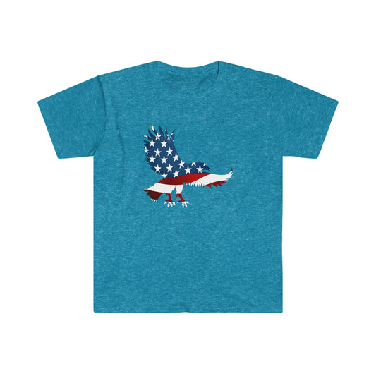 USA Flag Eagle Shirt, 4Th Of July Shirt, Independence Day Eagle T Shirt, Patriotic Shirts, Memorial Day Shirts, Usa Flag Shirts, Usa Shirts,Unisex Softstyle T-Shirt