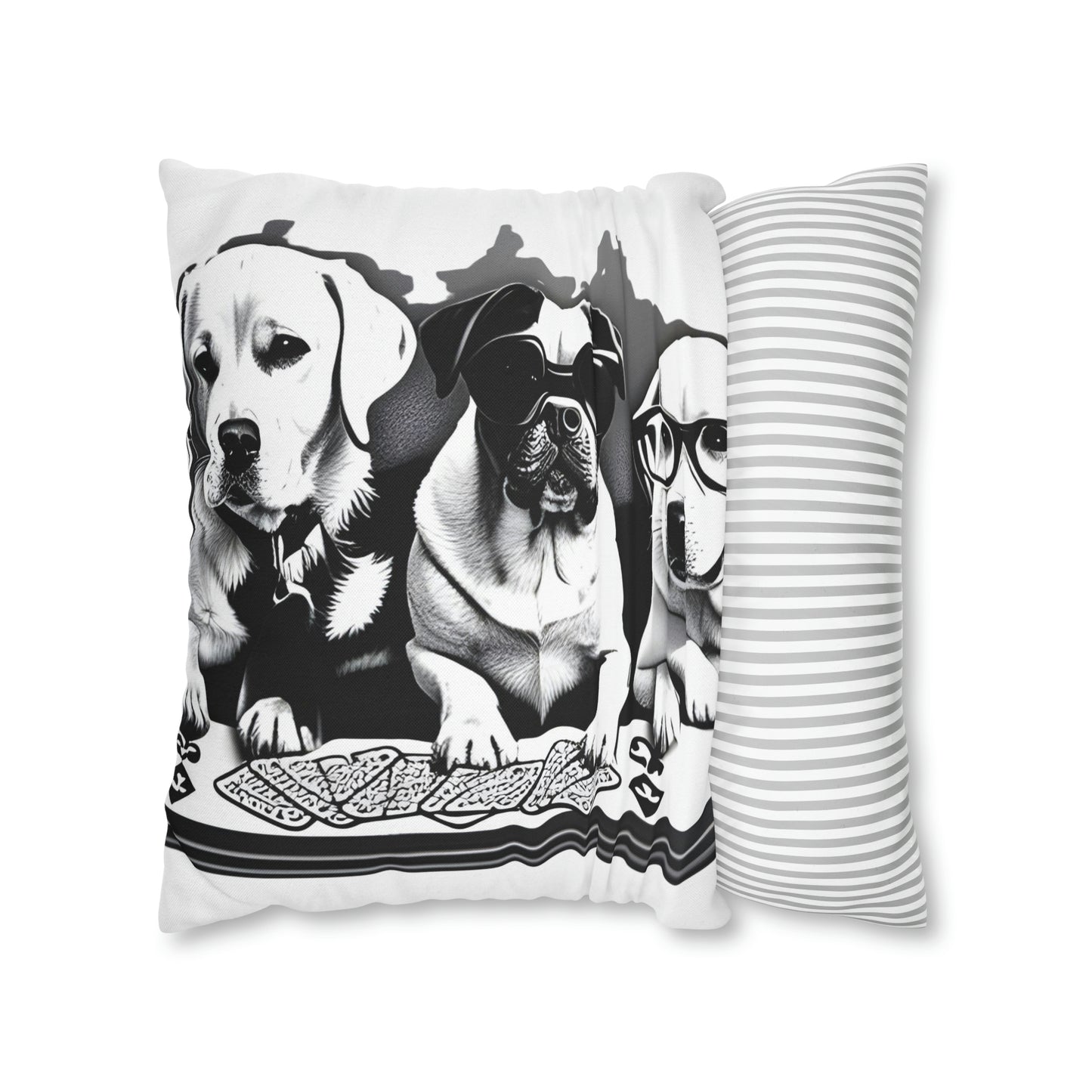 Scripture Spun Polyester Square Pillow | Spun Polyester Square Pillow Case | Dogs Playing card | Dog Décor pillow