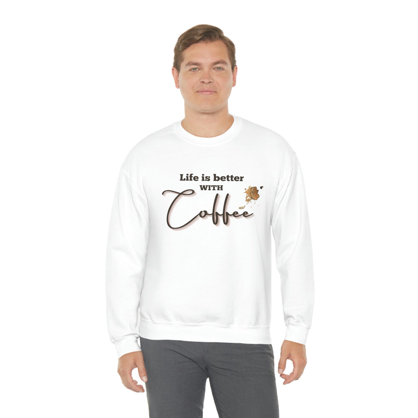 Sweatshirt Experience the Joy of Coffee with Konaloo's Unisex Heavy Blend Crewneck Sweatshirt - Perfect for Coffee Lovers!