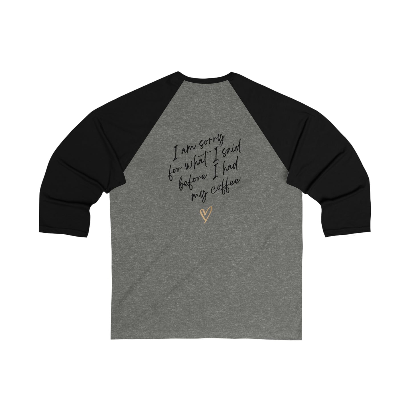 A T-shirt for Horse Riding and Coffee 3/4 Sleeve Baseball Tee