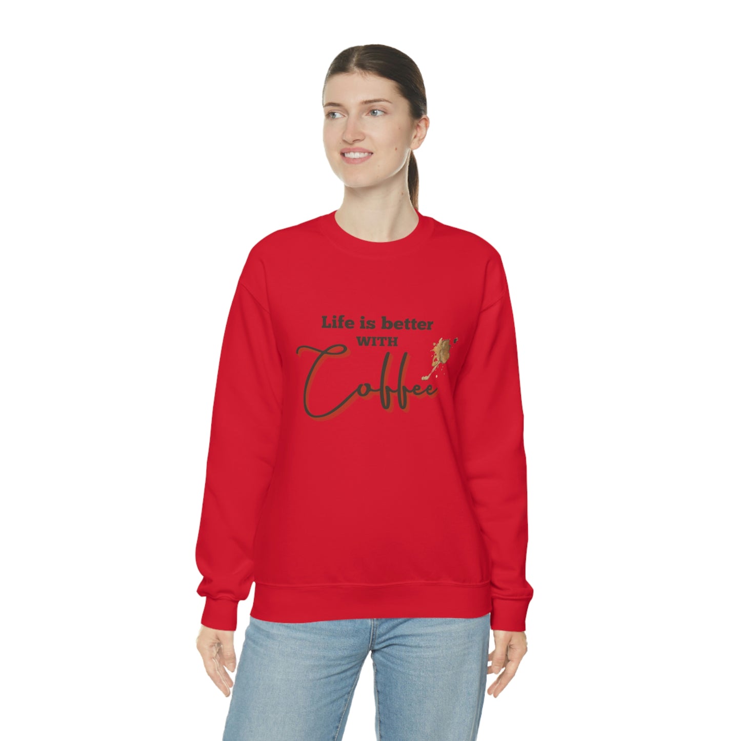 Sweatshirt Experience the Joy of Coffee with Konaloo's Unisex Heavy Blend Crewneck Sweatshirt - Perfect for Coffee Lovers!